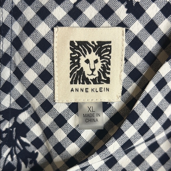 Anne Klein Black and White Gingham Midi Dress - Picture 2 of 14